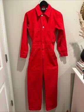 Big Bud Press Mustang Red Unisex Long Sleeve Jumpsuit New Elastic waistband XS